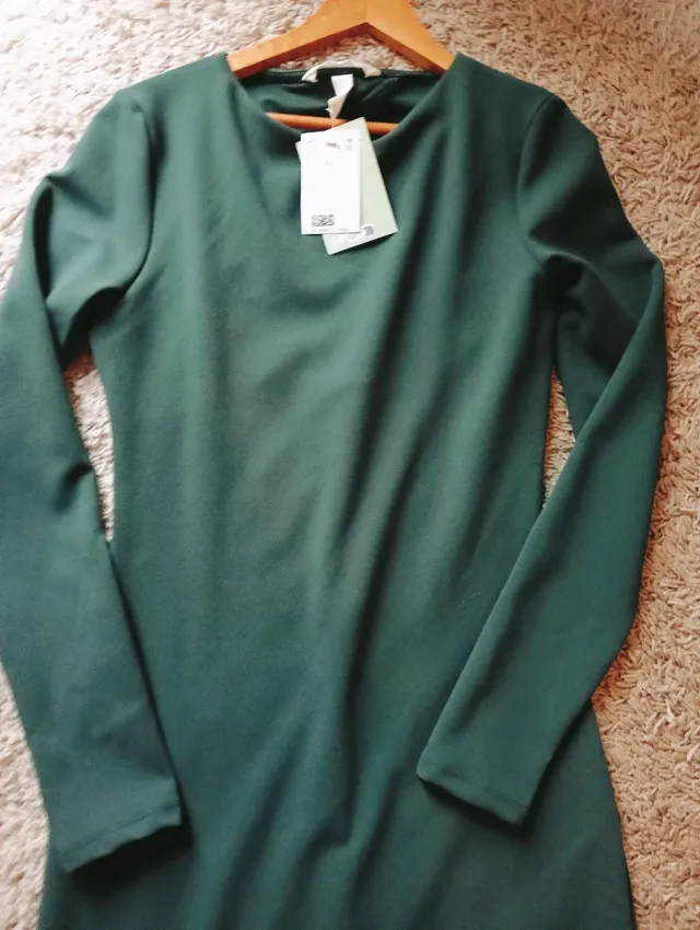 Vestido verde de manga larga Talla S