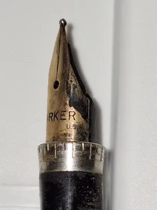 Pluma Parker años 50 de plata y oro 14k.