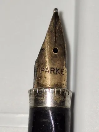 Pluma Parker años 50 de plata y oro 14k.