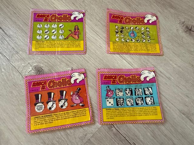 4 Cromos Rasca el Chollo de chicles