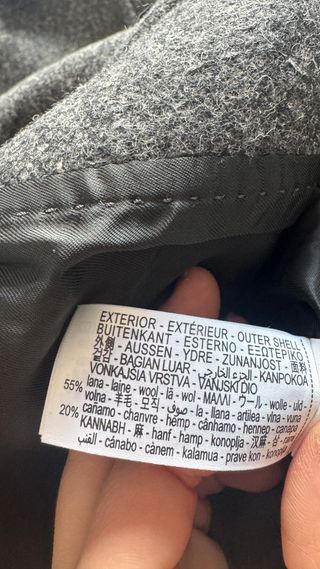 Abrigo largo Zara lana manteco gris