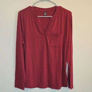 Top SHEIN manga larga burdeos Talla L