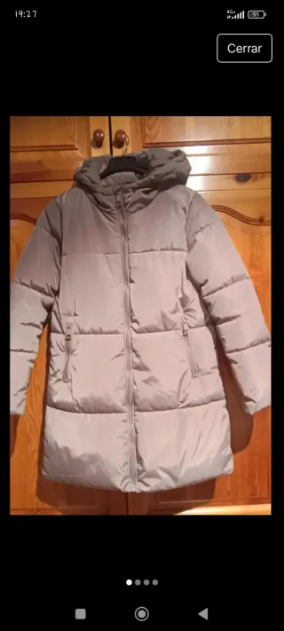 Abrigo acolchado beige