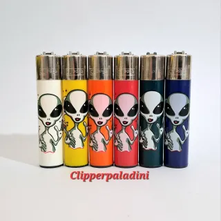 Accendini Clipper Alien Set 6 Pezzi Vintage