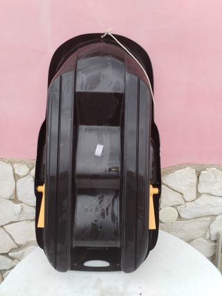 Slittino Bob Nero con Maniglie Gialle