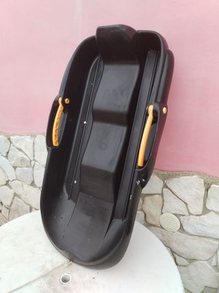 Slittino Bob Nero con Maniglie Gialle