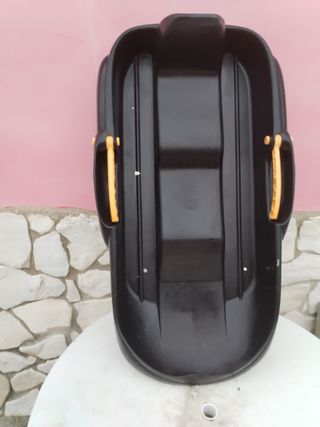 Slittino Bob Nero con Maniglie Gialle