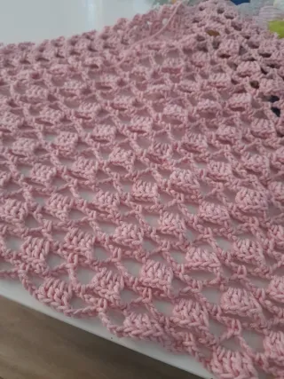 Chal tejido rosa palo