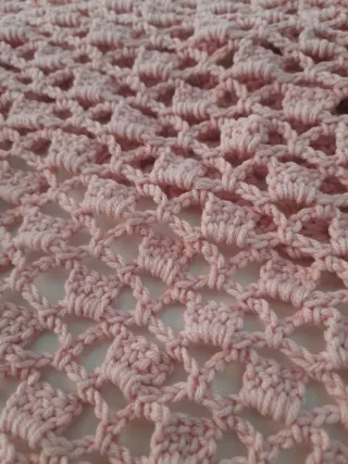 Chal tejido rosa palo