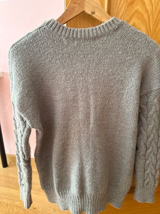 Jersey Lefties Gris Punto Trenzado Talla XL