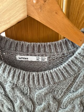 Jersey Lefties Gris Punto Trenzado Talla XL