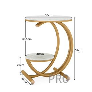 Tavolo ausiliario rotondo in marmo