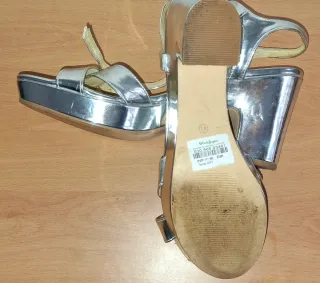 Zapatos de fiesta plateados talla 41