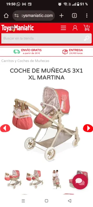 Carrito de muñecas 3 en 1