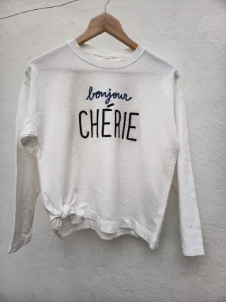 Sudadera Bonjour Cherie Blanca, niña 13-14 años