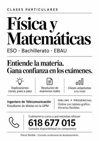 Clases Particulares: Matemáticas y Física