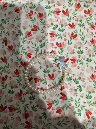 Pulsera Tous Oso Plata y Perlas