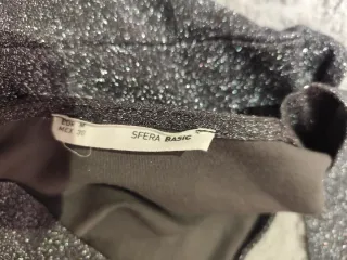 Conjunto top y falda M/L plateado