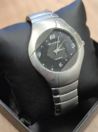 Reloj Gesidun Cuarzo Plata Negro