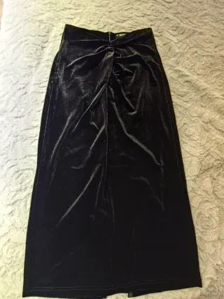 Falda larga negra terciopelo