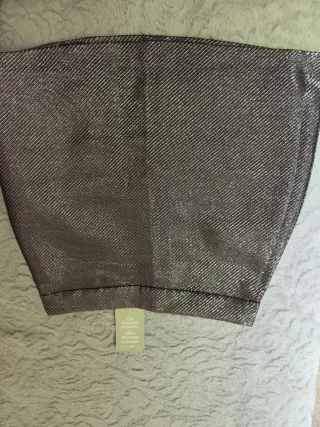 Falda midi plateada T 40