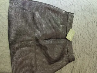 Falda midi plateada T 40