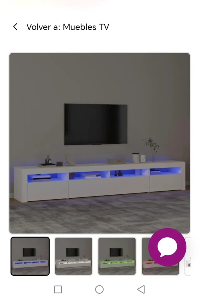 Mueble TV blanco con luces LED