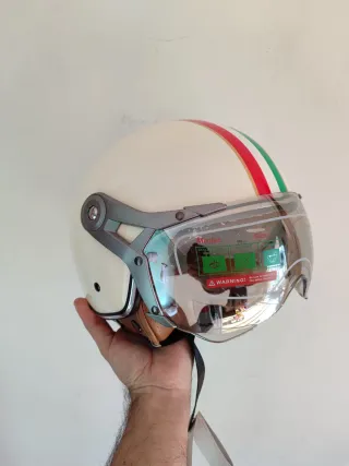 Casco Moto Jet Retro Talla L Tricolor Unisex