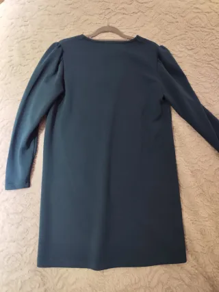 Vestido verde azulado manga larga talla L