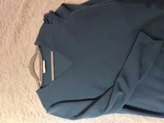 Vestido verde azulado manga larga talla L