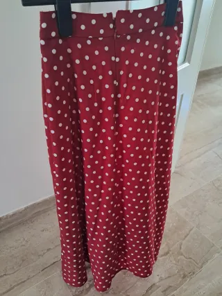 Falda flamenca lunares roja con nudo delantero