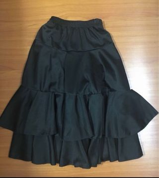 Falda flamenca volantes negra, para niña