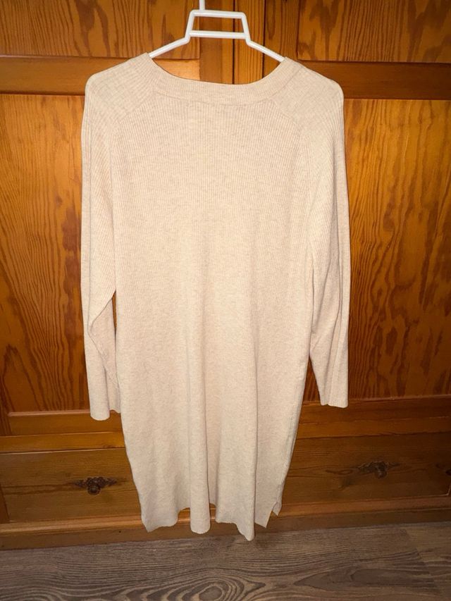Vestido de lana Zara beige