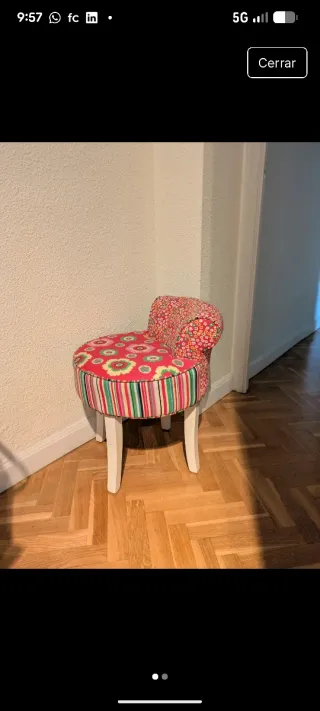 Sgabello vintage imbottito