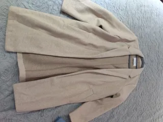 Abrigo paño beige talla L