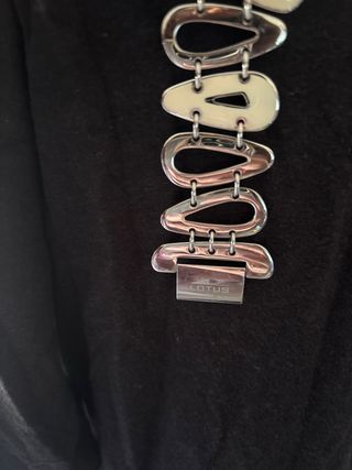 Pulsera Lotus Acero Beige y Plateado