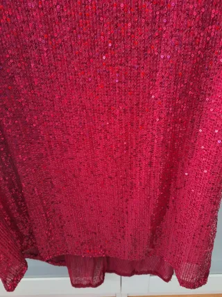 Camisa fiesta lentejuelas roja talla única