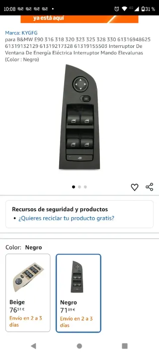 Interruptor Elevalunas BMW