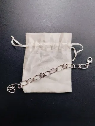 Pulsera de plata con eslabones ovalados