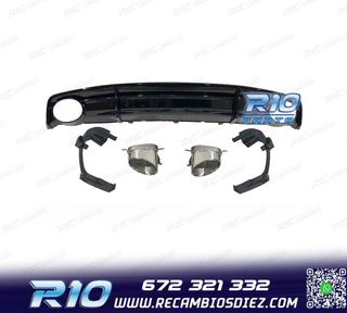 DIFUSOR AUDI A7 S LINE 16-18 LOOK RS7 NEGRO BRILLO + COLAS E