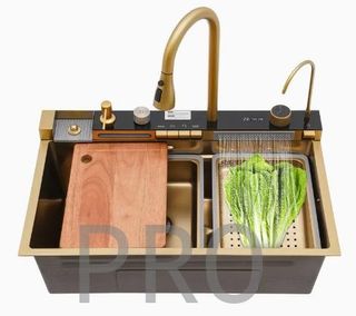 Fregadero Oro Multifunción con Pantalla Digital