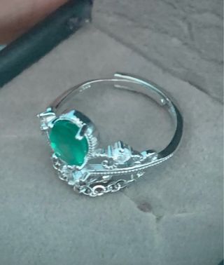 Anillo Plata Esmeralda Corona Tiara