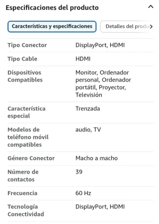 Cable DisplayPort a HDMI 4K 2 Mts.