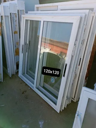 2 Ventanas correderas aluminio 120x120