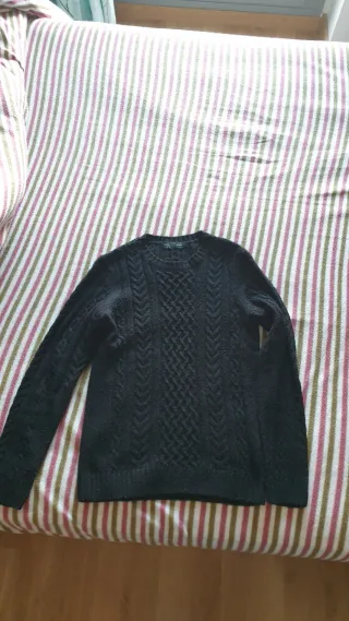 Jersey negro tejido trenzado