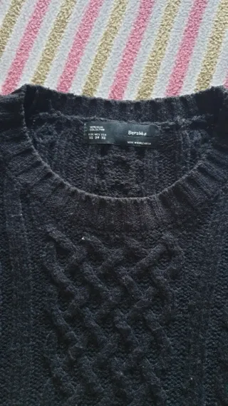 Jersey negro tejido trenzado