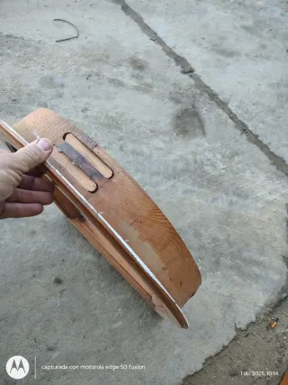 Ventana madera maciza arqueada dos unidades