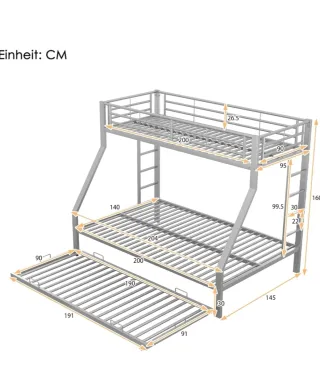 Litera Matrimonial Metálica Gris