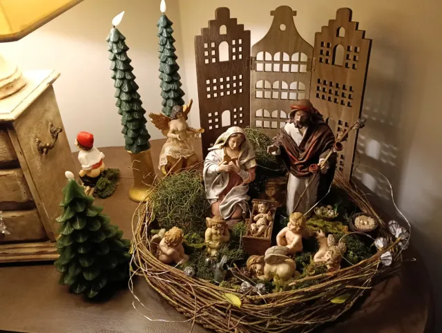 Fondo para pesebre de madera