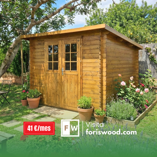 Caseta jardín 8,4 m2 + suelo y extras